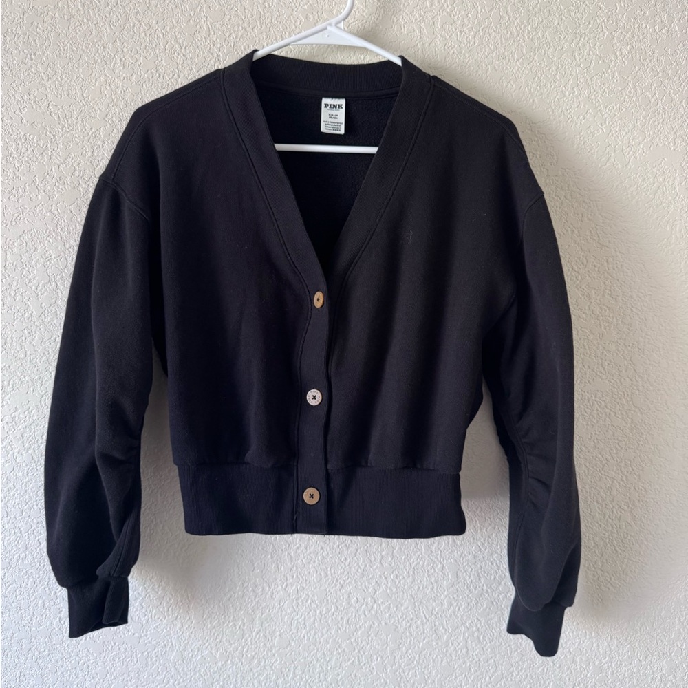 PINK Victoria's Secret Black Button-Up Cardigan